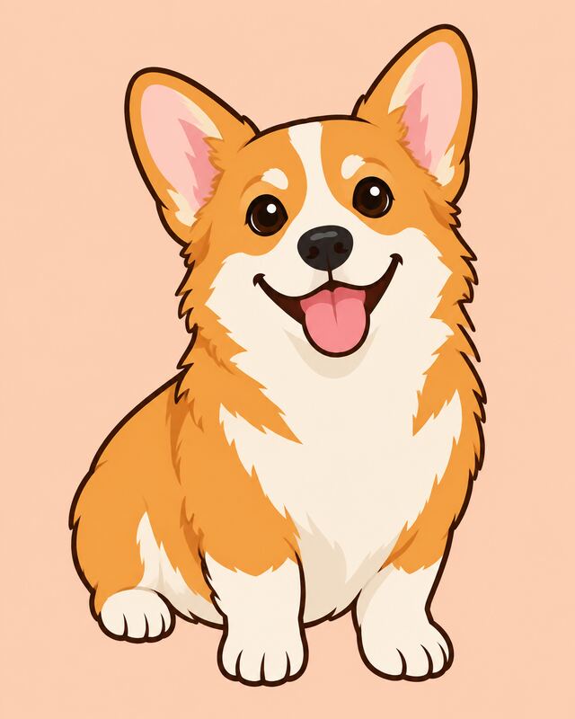 Cartoon corgi
